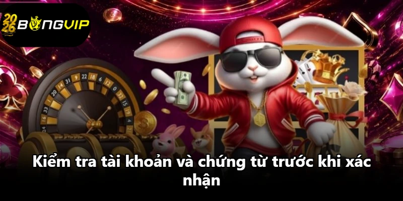 Kiểm tra tài khoản và chứng từ trước khi xác nhận