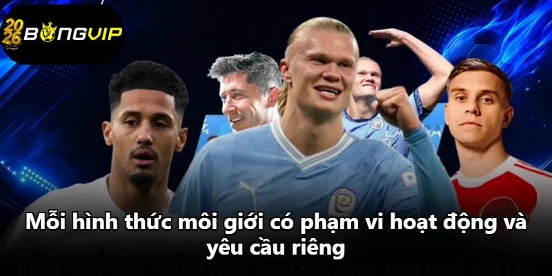 Mỗi hình thức môi giới có phạm vi hoạt động và yêu cầu riêng