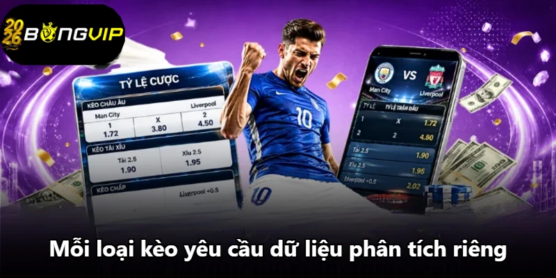 Mỗi loại kèo yêu cầu dữ liệu phân tích riêng Mỗi loại kèo yêu cầu dữ liệu phân tích riêng